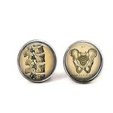 Manschettenknöpfe im Vintage-Stil – Menschliche Anatomie Wirbelsäule – Geschenk für Herren, Chiropraktiker, Chirurgen, Knochenärzte