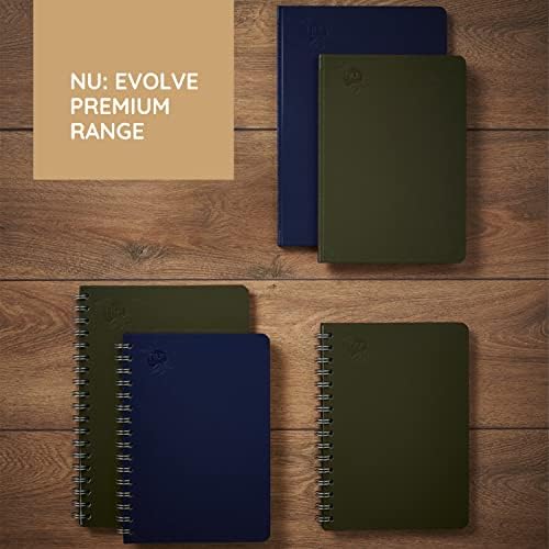 NU Notebooks - Evolve Premium Range - Navy B5 Notebook - Spiral Notebook - Recycled Notebooks - Eco Stationery - 140 Pages