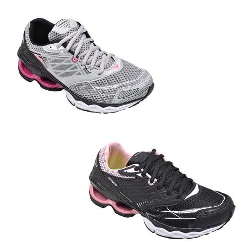 Kit 2 Pares Tênis Wave Force 20 Feminino (36, Rosa e Prata Rosa)