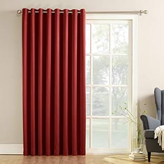 Sun Zero Barrow Extra-Wide Energy Efficient Sliding Patio Door Curtain Panel with Pull