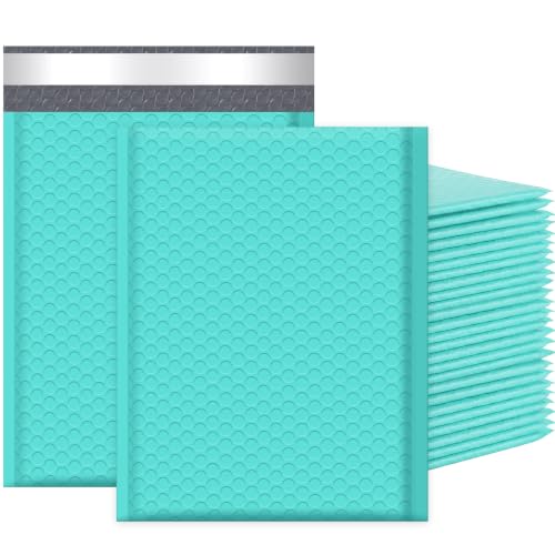 Famagic Bubble Mailers 8.5x12 Inches 40pc Teal Usable 8.5x11 Padded Envelopes Self Seal Adhesive Waterproof Shipping Bags for Clothes