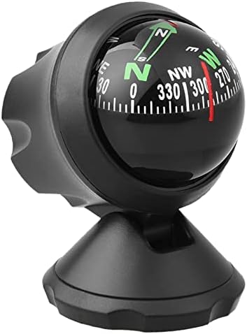 Car Compass Dashboard Mounted Automotive Interior Accessories Gifts for Women Men Adjustable Navigation Guide Ball Portable Direction Pointing Black