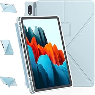 Case for Samsung Galaxy Tab S8 / Tab S7 11 inch (Model SM-X700 / X706 / T870 / T875 / T876) Multi-angle cover for Samsung Tab S8 / S7 Tablet 11 inch with S Pencil Holder (Sky Blue)