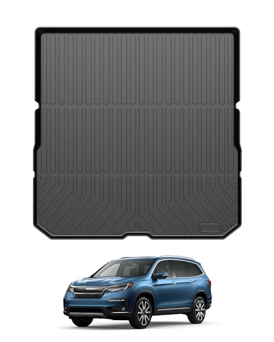 Powerty Trunk Mat for 2016-2021 2022 Honda Pilot Accessories Cargo Mats TPE All Weather Cargo Liner Back Seat Cover Heavy-Duty Trunk Liners