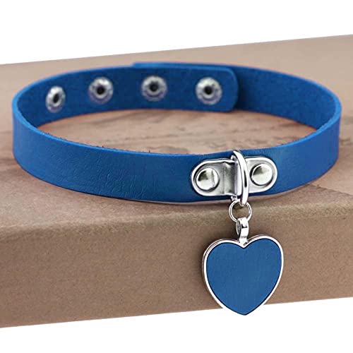LILY123 Émotionnel Gothique Rock Harajuku Punk Coeur Amour Pendentif réglable Collier en Cuir Collier Chaîne Collier Hommes et Femmes Cosplay Costume Accessoire Bijoux Cover