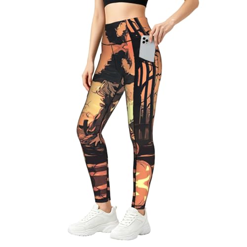 Legging imprimé horreur Halloween femme vêtement fitness doux