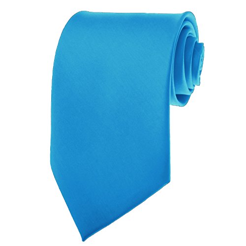 K. Alexander Peacock Blue Necktie SOLID Mens Neck Tie Satin