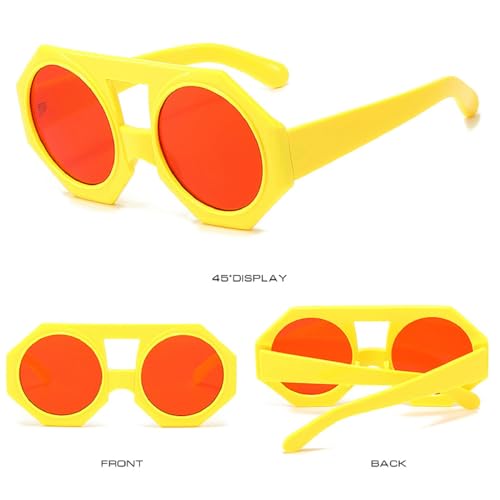 Oversized Round Punk Sunglasses Women 2024 Luxury Designer Vintage Punk Sun Glasses For Ladies Candy Eyewear Shades N452