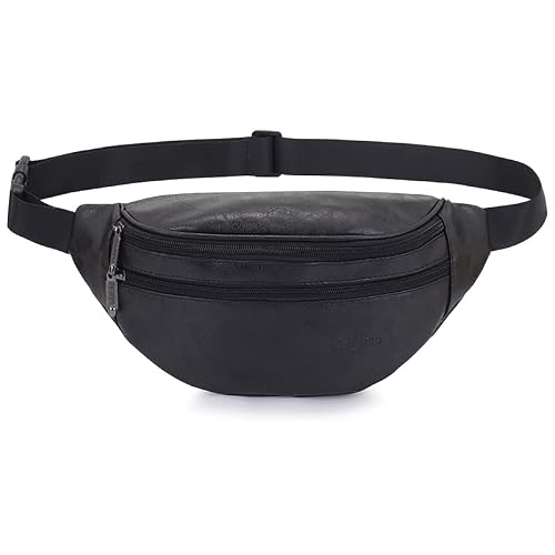 Ausion Leather Fanny Pack for Women Men Fashion Sling Crossbody Bag Travel Trip Bag Ausion Leather Fanny Pack for Women Men Fashion Sling Crossbody Bag Travel Trip Bag