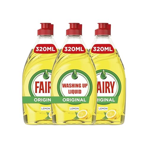 Lemon Washing Up Liquid with LiftAction | Dishes Grease Cleaner | 320ml | (Pack of 3)
