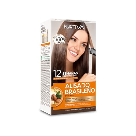 Kativa Kit Alisado Brasileño - Tratamiento Alisado Profesional en casa - Hasta 12 Semanas de duración - Alisado Keratina - Keratina Vegetal - Sin formol
