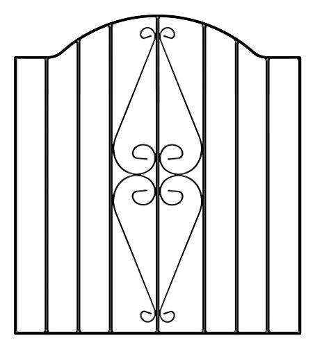 Stirling Scroll Low Bow Top Metal Garden Gate Galvanised Wrought Iron Style Swing Gate (955mm Gap x 946mm High HESC)