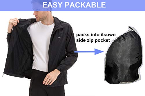 Trailside Supply Co. Mens Windbreaker Jackets Lightweight Packable Jacket,Windproof And Dustproof Black Size 3Xl #TOP4