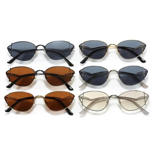 Lunettes de soleil œil de chat de qualité supérieure avec monture rétro en métal ciselé