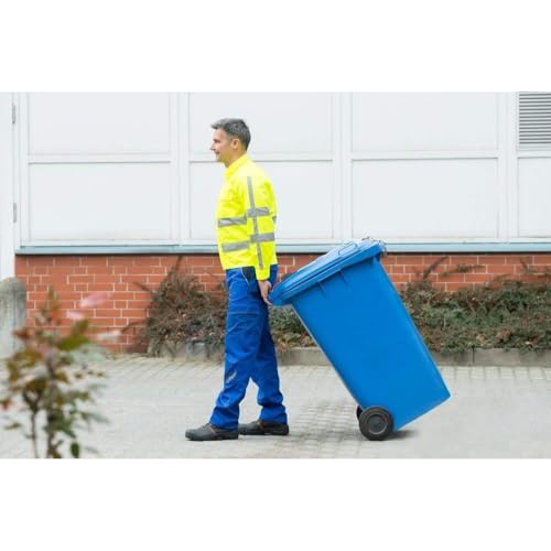Image of Mumma's LIFE 120L Dustbin for Home | Plastic Manual-Lift Wheel Garbage Bin | Heavy Duty HDPE Waste Bin with Lid & Wheels | Green & Blue | Pack of 2