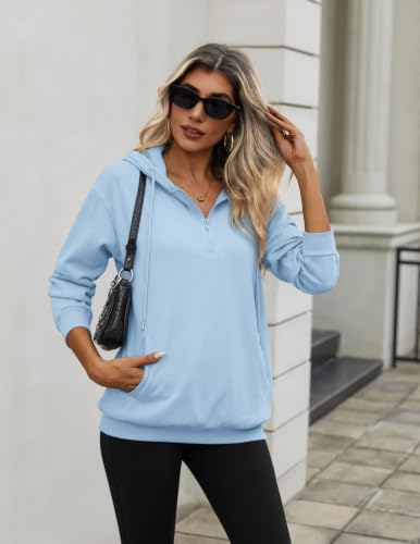 Image of Zeagoo Hoodies for Women Half Zip Up Oversized Sweatshirt Fall Clothes 2026