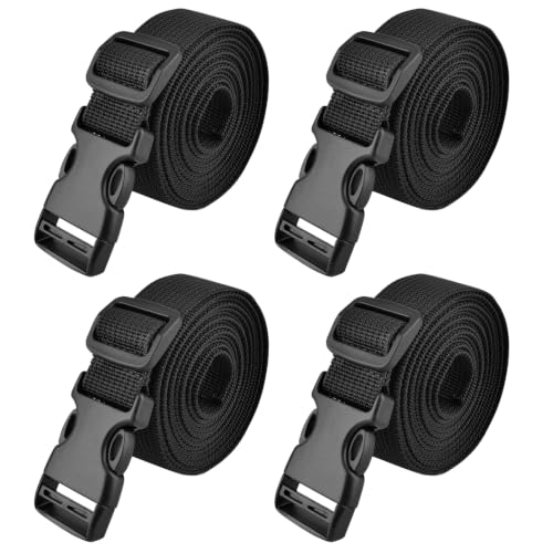 TRIWONDER Sangle à Boucle Rapide 25 mm 38 mm Sangle à Cliquet Courroie de Serrage pour Valise Bagage Voyage Arrimage Fixation (1,5 m, Noir - 25mm)