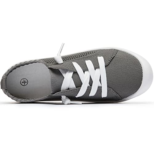 Altocis Women's Breathe Mesh Slip On Sneakers, Ladies Classic Travel Loafers, Lightweight Low Top Fashion Sneakers, Cute Flying Woven Tennis Shoes(Grey Us11) #TOP4