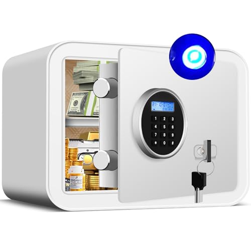 AltiKeep Caja fuerte de seguridad con sensor de pantalla LCD, caja de seguridad digital de 30 L con bolsa de documentos ignífuga, caja de almacenamiento de dinero segura para el hogar, oficina, hotel