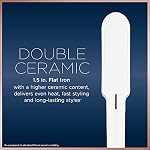 Conair CS922NC Fer plat double céramique 1 1/2 po, fer à lisser, chaleur élevée de 410°F, 30 réglages de chaleur, chauffage en 30 secondes, double tension, cheveux lisses et droits, blanc
