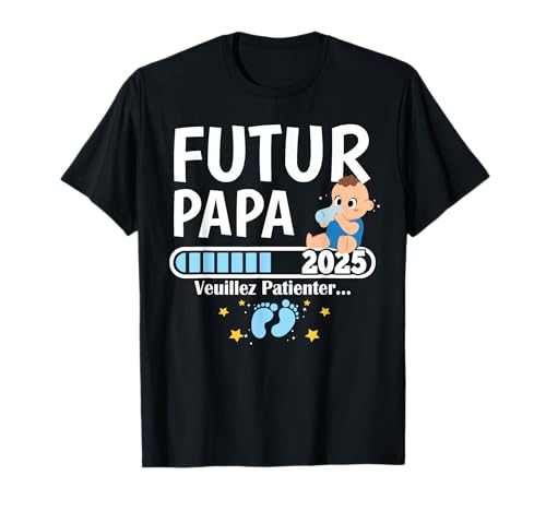 Futur Papa 2025 Tshirt Papa En Cours 2025 T-Shirt
