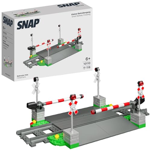 SNAP Pequeño paso a ferrocarril – Juego de bloques de sujeción con rieles – Extensión para rutas de tren – Compatible con Lego – Kit de construcción para niños y adultos a partir de 6 años – 10110