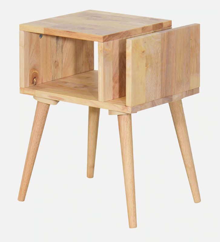 Image of Atlas Solid Wood END Table for Living Room and Bed Room| Premium Design Side Table for Home | Natural Finish, Solid Mango Wood | Ideal for Home Decor