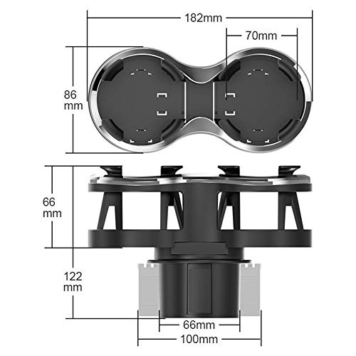 Portavasos ajustable universal para carro doble negro miniatura 6