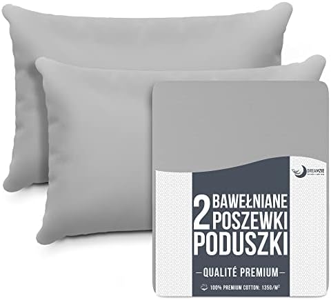 Dreamzie Poszewek na Poduszki (Zestaw 2) - Czerwony - na poduszki 80 x 80 cm - 100% bawełna dżersej 150 g/m2 - poszewka na poduszkę - odporna i hipoalergiczna