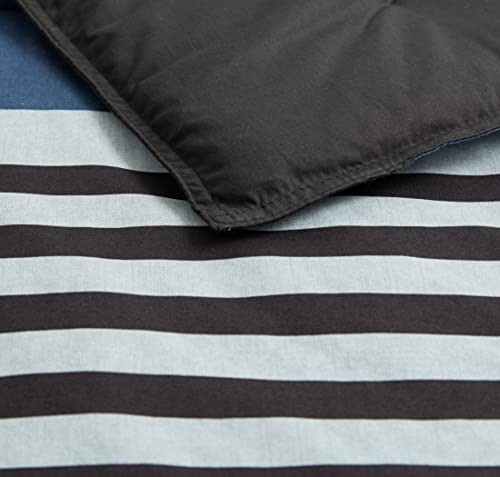 Nautica Comforter Set Cotton Reversible Bedding With Matching Shams, Home Decor For All Seasons, 3 Pcs, Queen, Rendon Charcoal/Navy/White #TOP2
