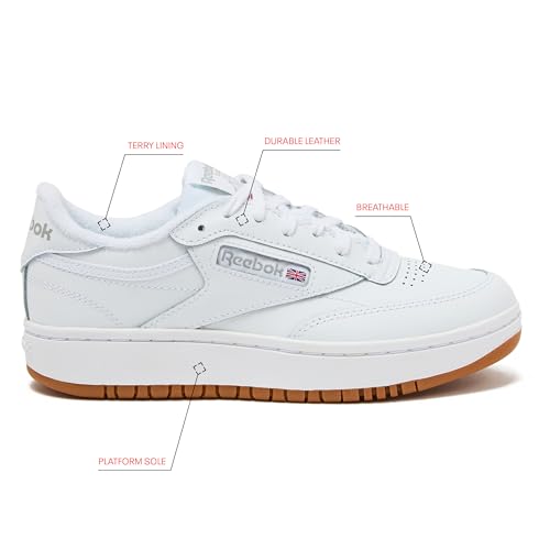 Image of Reebok Womens Club C Double Revenge Platform Tennis Shoes for Women, Fashion Womens Sneakers