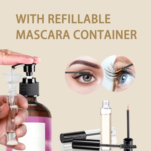 3 Pack Pump Dispenser Compatible with Queen of Thrones & Heritage Castor Oil & Rejuvenaturals, Plastic Pump for 16oz Bottle-1'' Mouth, Queen Dispenser with Empty Mascara Tube (Oil not Included4