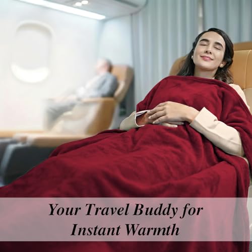 Image of Cloth Fusion Nimbus 280 GSM Fleece Blanket, Maroon Red, Single 58x86 inches | Double-Brushed Both Sides, Anti-Pilling Weave, Colour-Lock Dye, Reinforced Stitching, Machine Washable