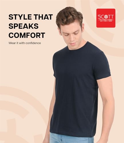 Image of Scott International Men's Regular Fit T-Shirt | Men's T-Shirt | Tees for Man | Tshirt for Men Stylish | Round Neck Tshirt for Man