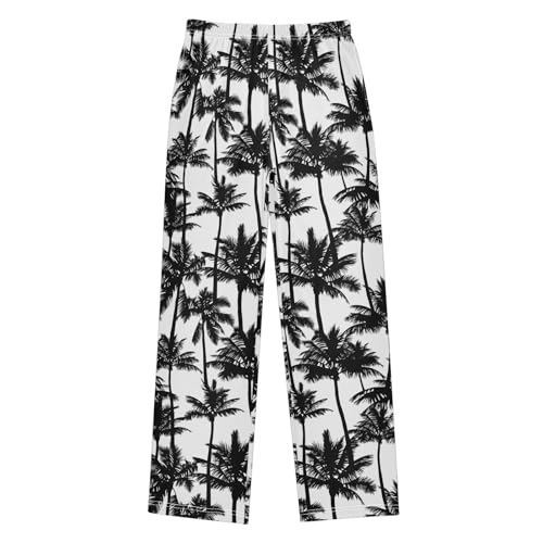 ZZXXB Palm Tree Boys Long Pants Soft Trousers Elastic Waist Kids Lounge Bottoms with Pockets S-XL