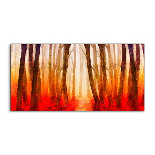 Tableau en verre forêt d'automne pour sublimer votre salon