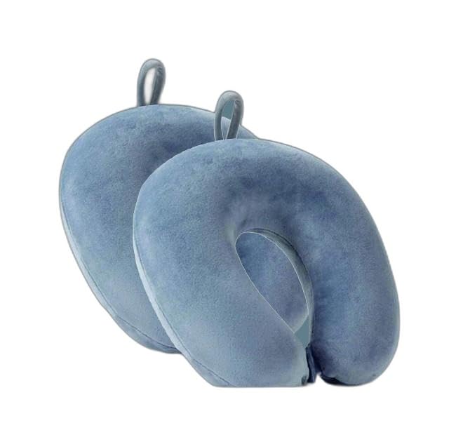 Orthopedic Neck Pillow Travel Combo Pack (Grey) Likely refers to a Set of Two Ergonomic Neck Pillows Designed to Provide Comfort and Support