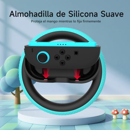 Volante Nintendo Switch 2 Joycon accesorios Mario Kart World azul naranja 5