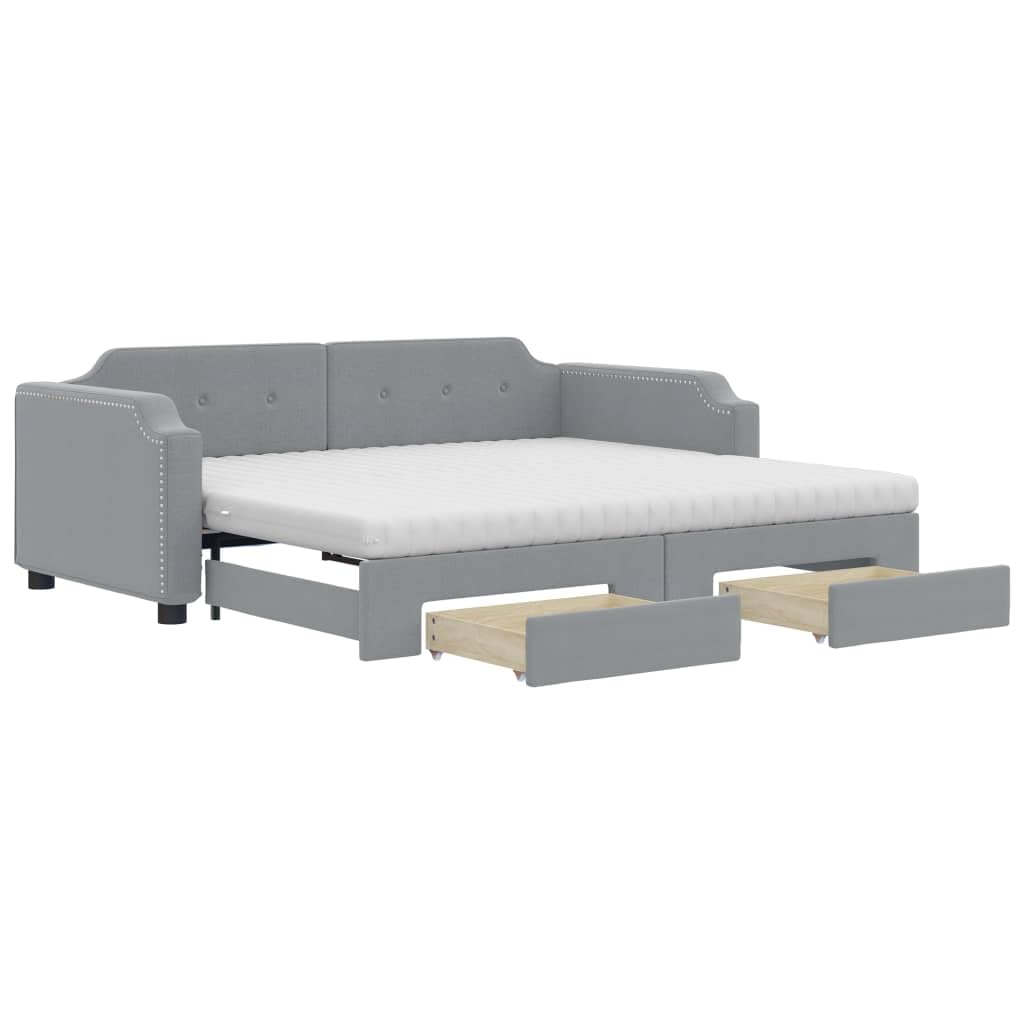 Design Trasformabile 2 in 1 con Cassetti Estraibili Divano Letto Grigio