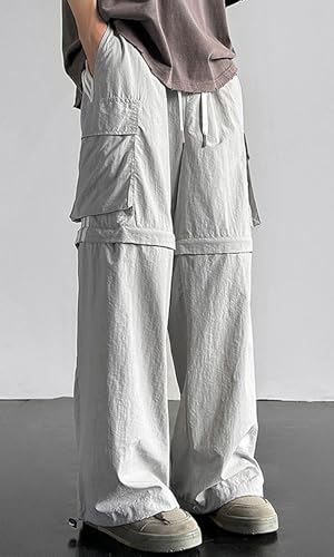 Cromoncent Men's Convertible Cargo Pants Lightweight Zip Off Streetwear Hip Hop Pants4