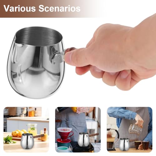 Image of Supvox 600ml Milk Frothing Pitcher with Wooden Handle
