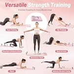 Pilates Reformer Machine, Pilates Board, Equipment Workout for Home Fitness, Ab Roller Abdominal Trainer (Soft Pink)