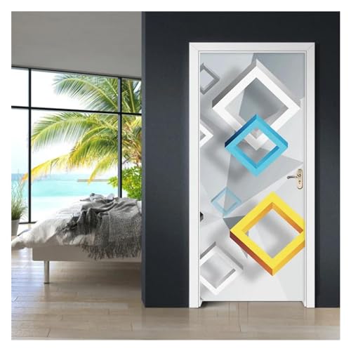 Sticker de porte PVC géométrique 95x215cm autocollant - 5