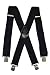 Produktbild Olata Extra Lange, Extra Breite XXL Hosenträger X-Form mit 4 Starken Clips, Stark Stoff - 5cm. Schwarz