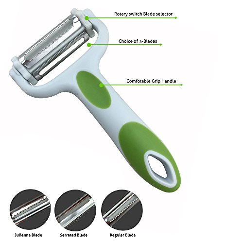 Herb Scissors And Multipurpose Peeler - 5 Sharp Blades Stainless Steel Unique Cooking Utensils Kitchen Shear Gadgets With Cover & Cleaning Comb - With Bonus Ebook #TOP2
