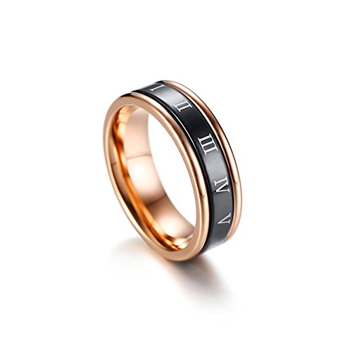Image of PAURO Roman Numerals Spin Worry Ring | Unisex Stainless Steel, Roman Numerals Spin Worry Ring for Anxiety