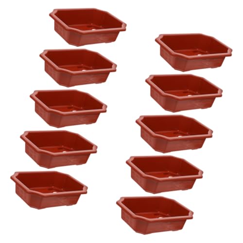Milisten 10piezas Macetas Rectangulares De Plástico para Bonsái De Diseño Chic y Espacio Reducido para Jardines Balcones y Oficinas Fomento del Crecimiento Saludable De Plantas