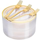 72 Pieces Gold Dessert Plates 7.5