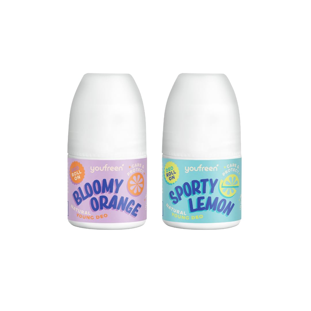 youfreen Deo für Kinder & Teens (2x50 ml) / sporty & bloomy/Jungen & Mädchen/Deo-Roll-on/vegane Naturkosmetik/antibakterieller Schutz + Bio-Aloe-Vera/Kids Deo ohne Aluminiumsalze & Alkohol