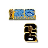 HONAV FIFA World Cup 2026 Houston Host City Lapel Pin Bundle - Officially Licensed Collectible Souvenir - Gift & Event Keepsake (2-Pack)